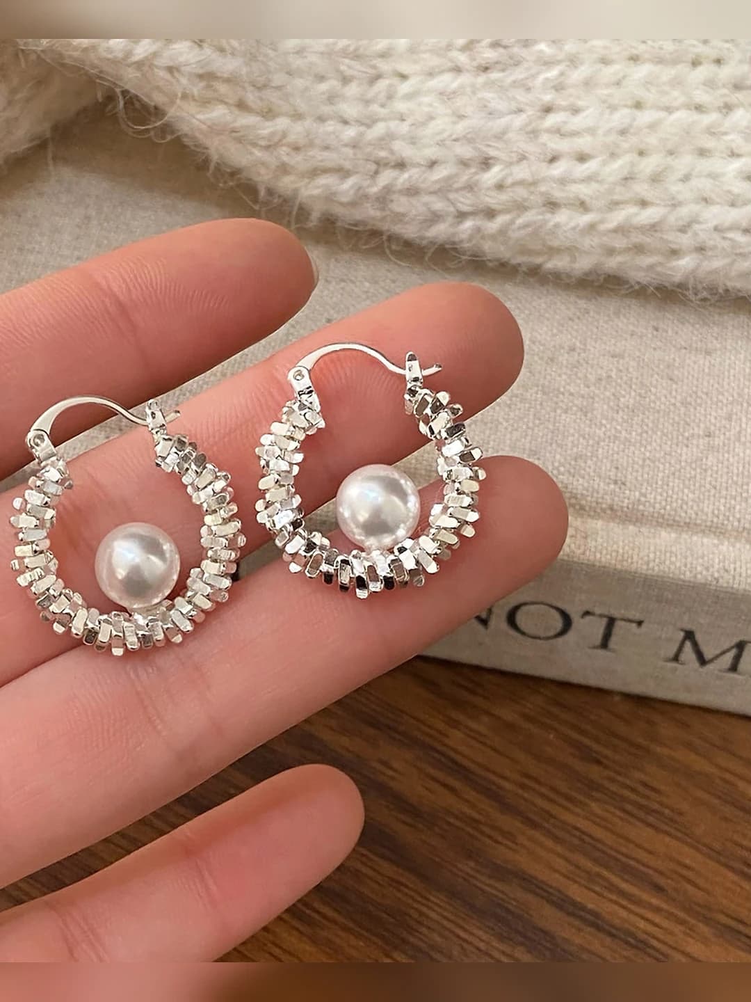 A-1266 silver sand earrings
