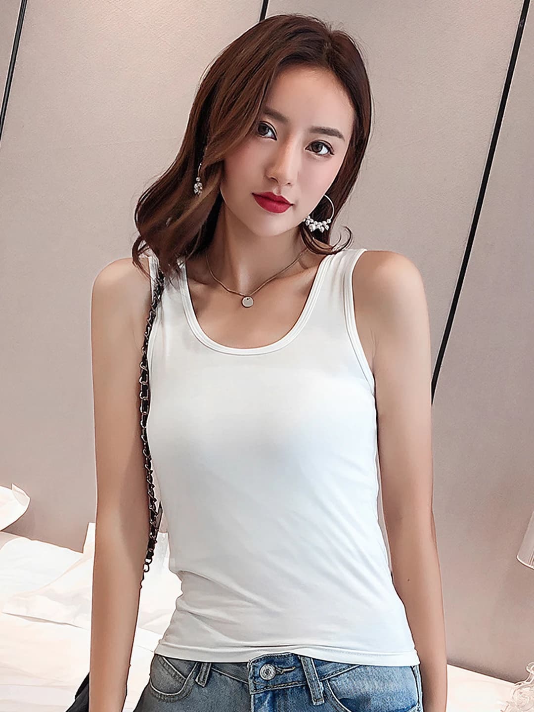 Women's tank top, White, 1 pc