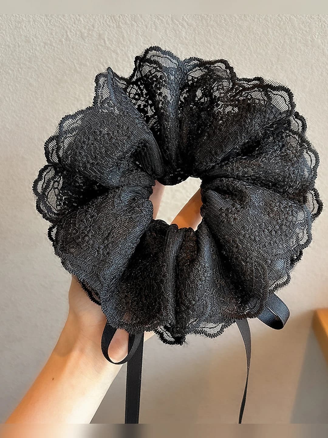 3# Чёрный кружевной шнурок 29cm*15cm