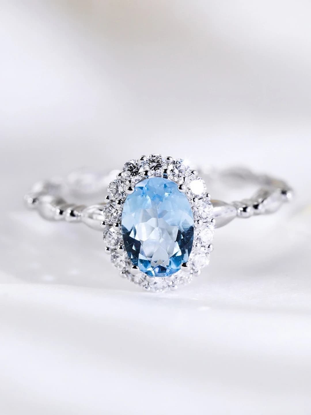 Blue topaz ring
