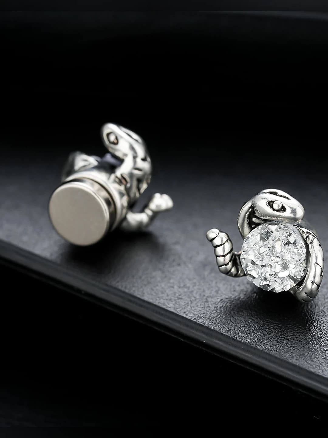 White Crystal Cluster Ear Clips Pair
