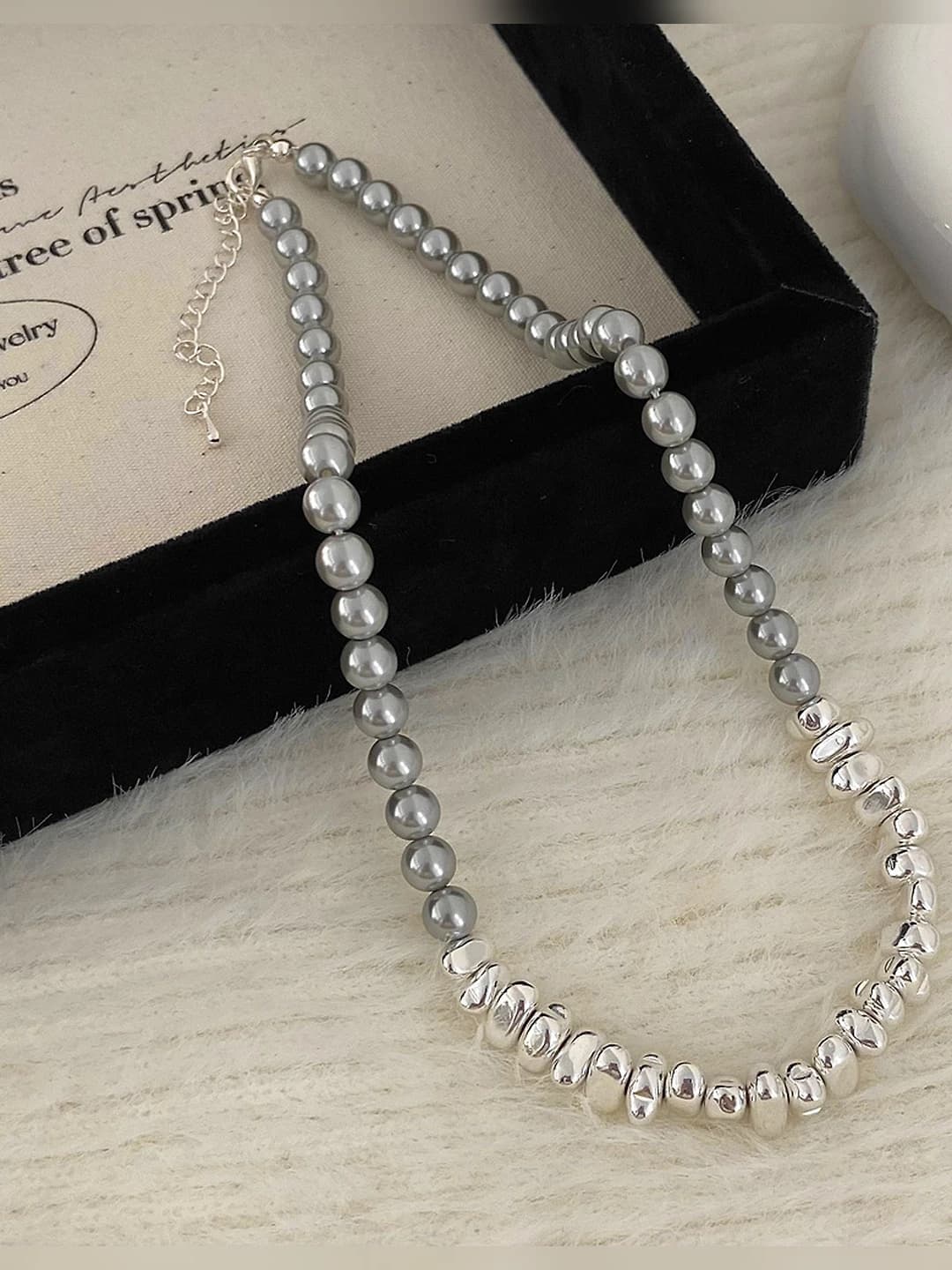Серый Swarovski жемчуг, серебро