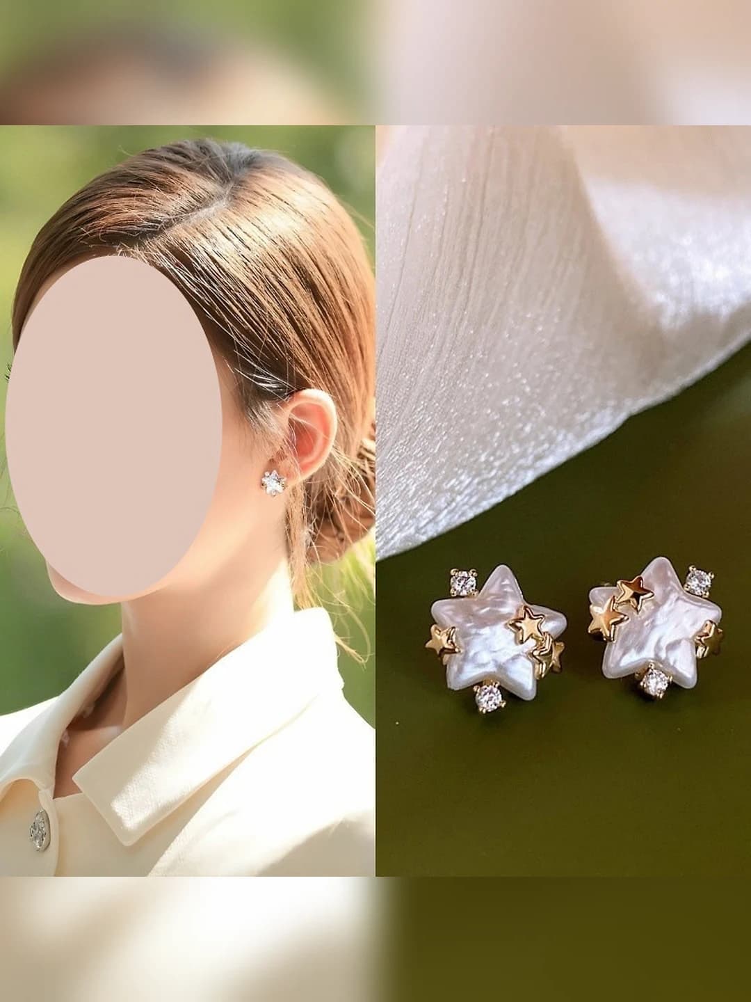 Star pearl studs