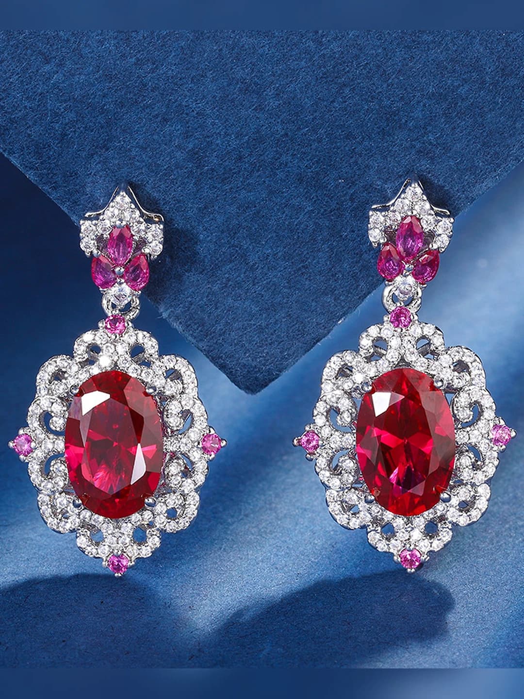 Red ruby studs
