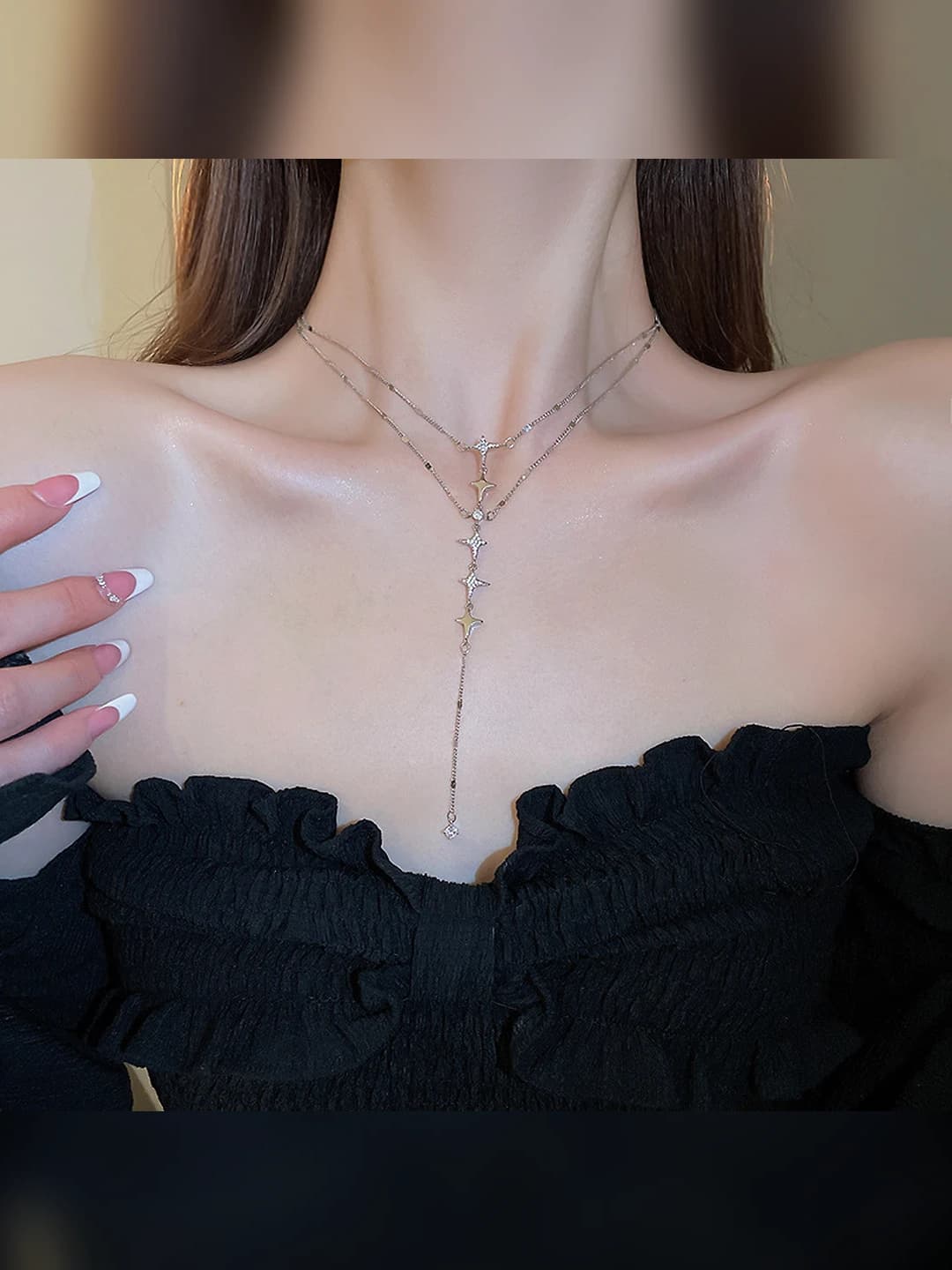 Silver, tassel, titanium steel