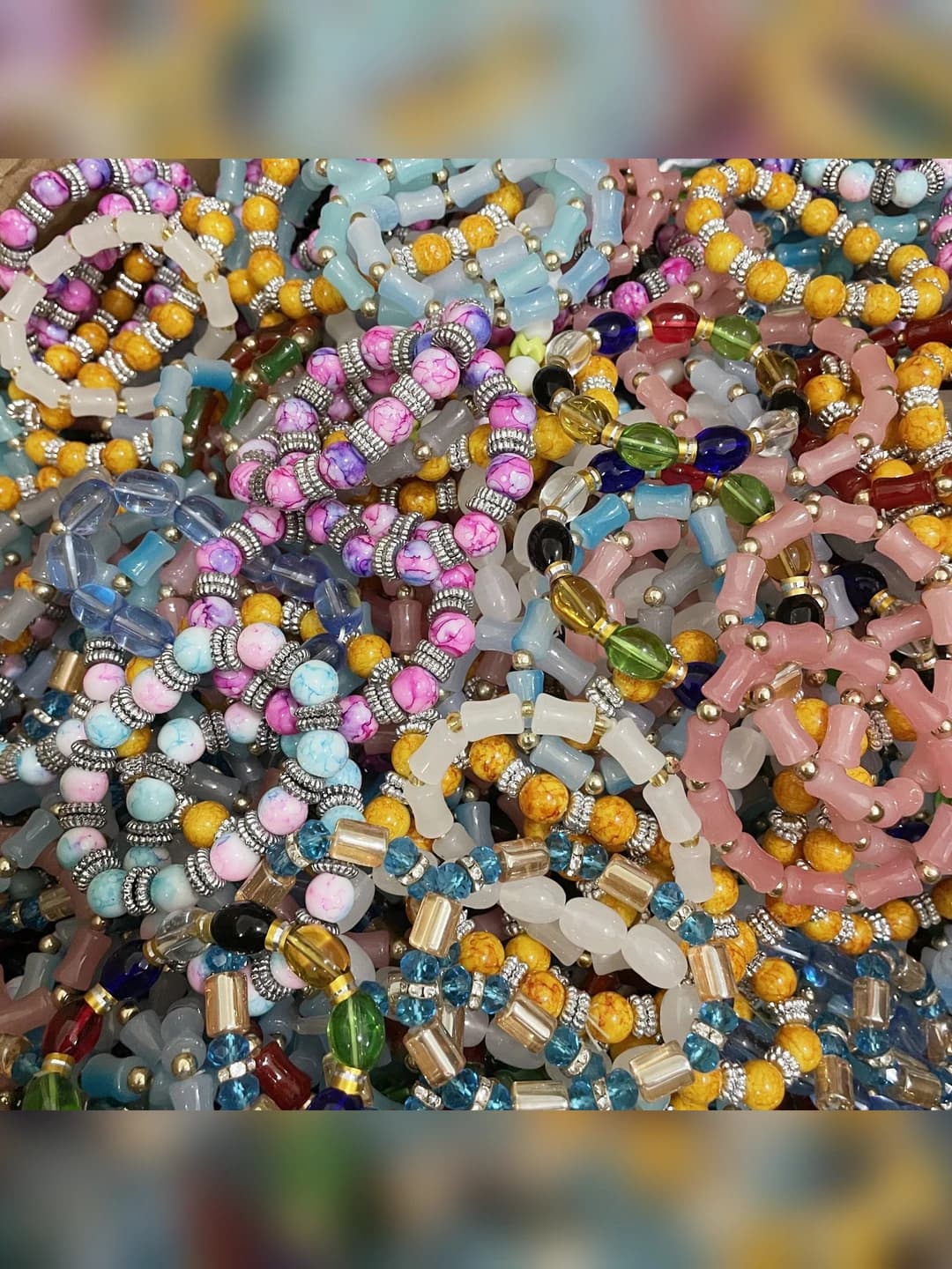 Large mixed glass beads random