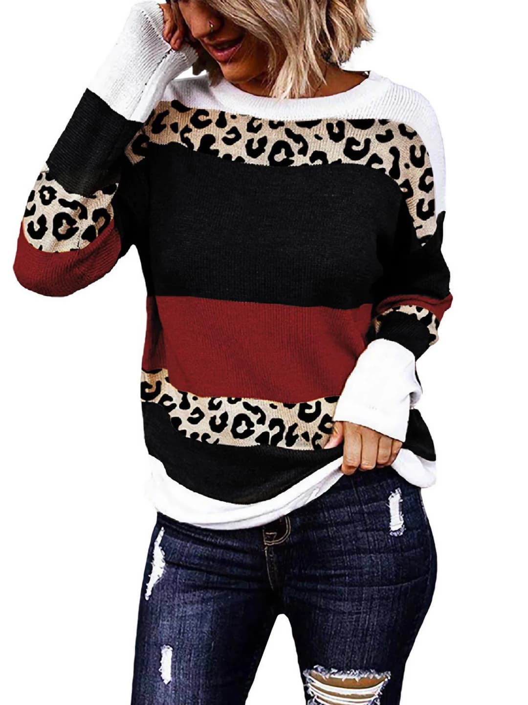 Leopard, wine red