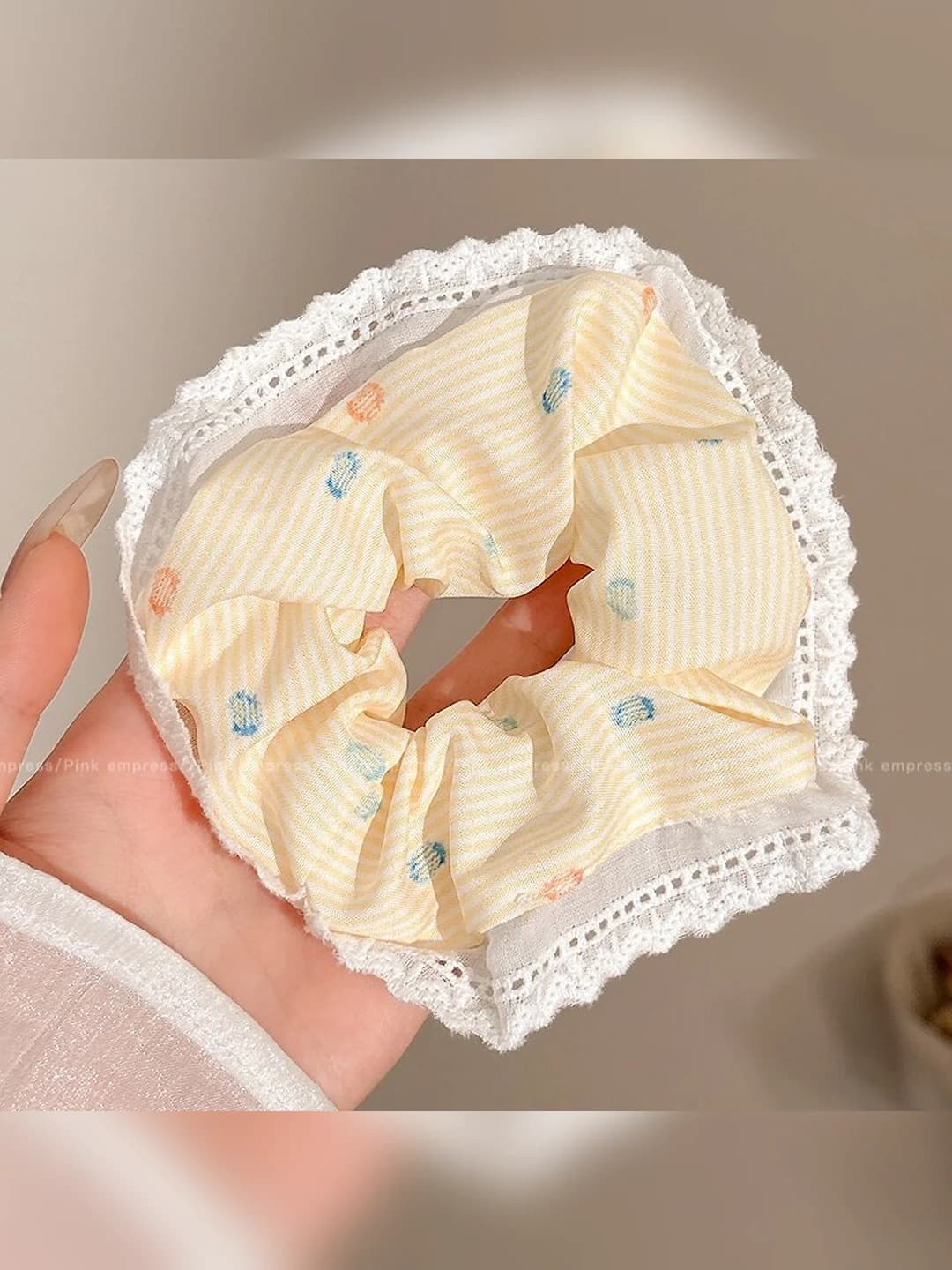 Polka stripe, yellow 12.5 cm
