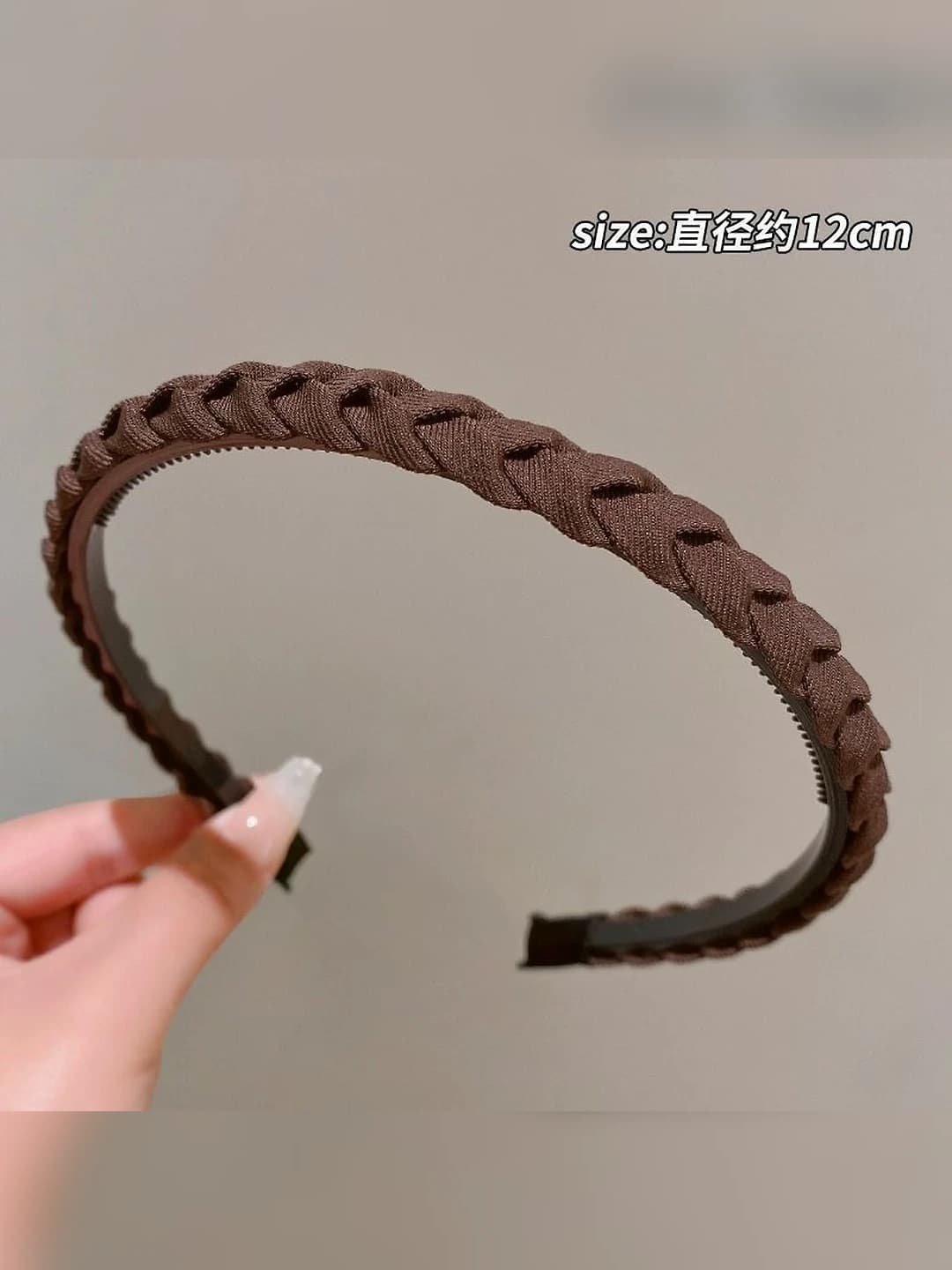 2# Dark brown, braid headband
