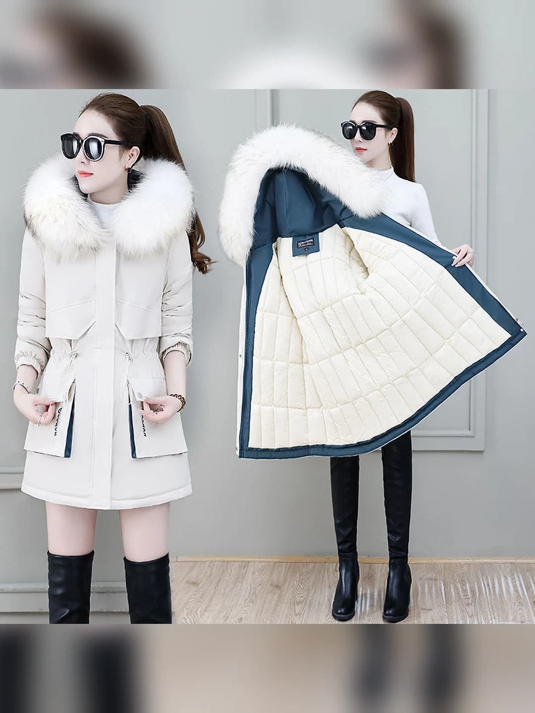 Women's winter padded coat, mid-length, straight cut, thickened, casual style, 2026