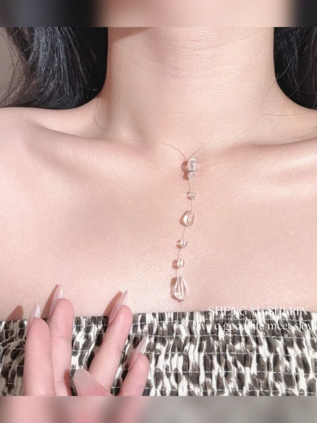 Long teardrop necklace