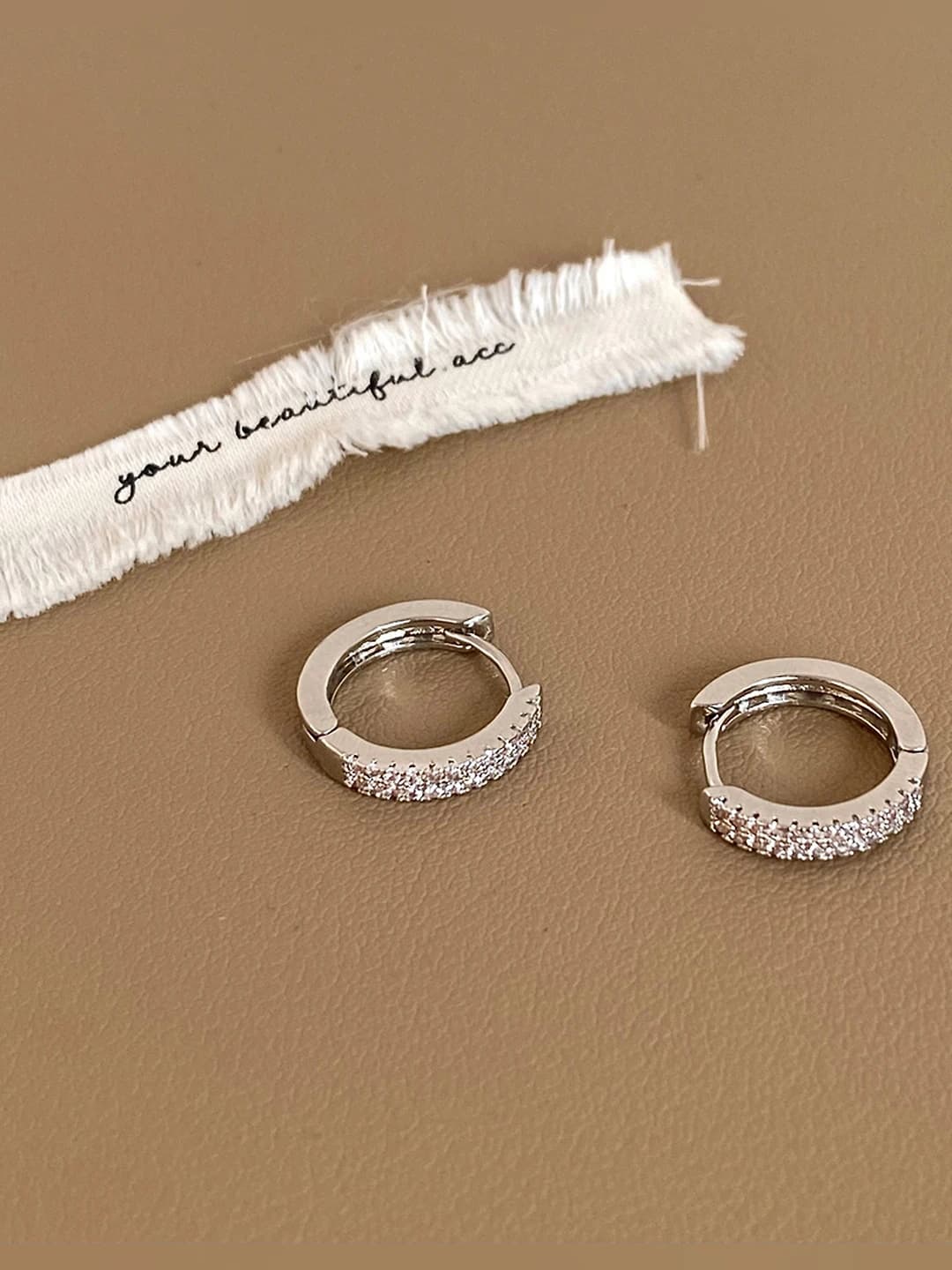 Silver zircon bright earrings - gold