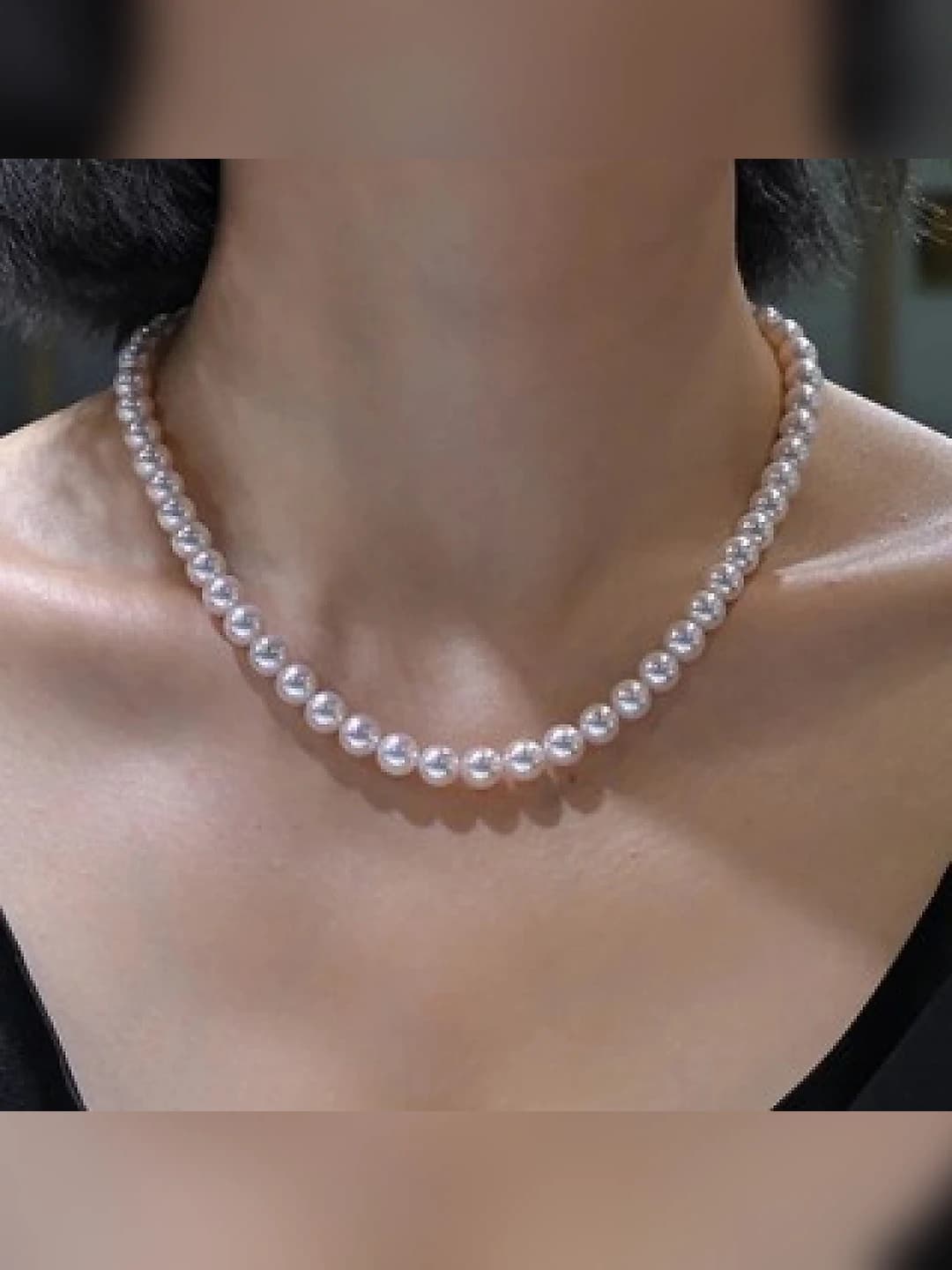 8MM белые жемчужины ожерелье