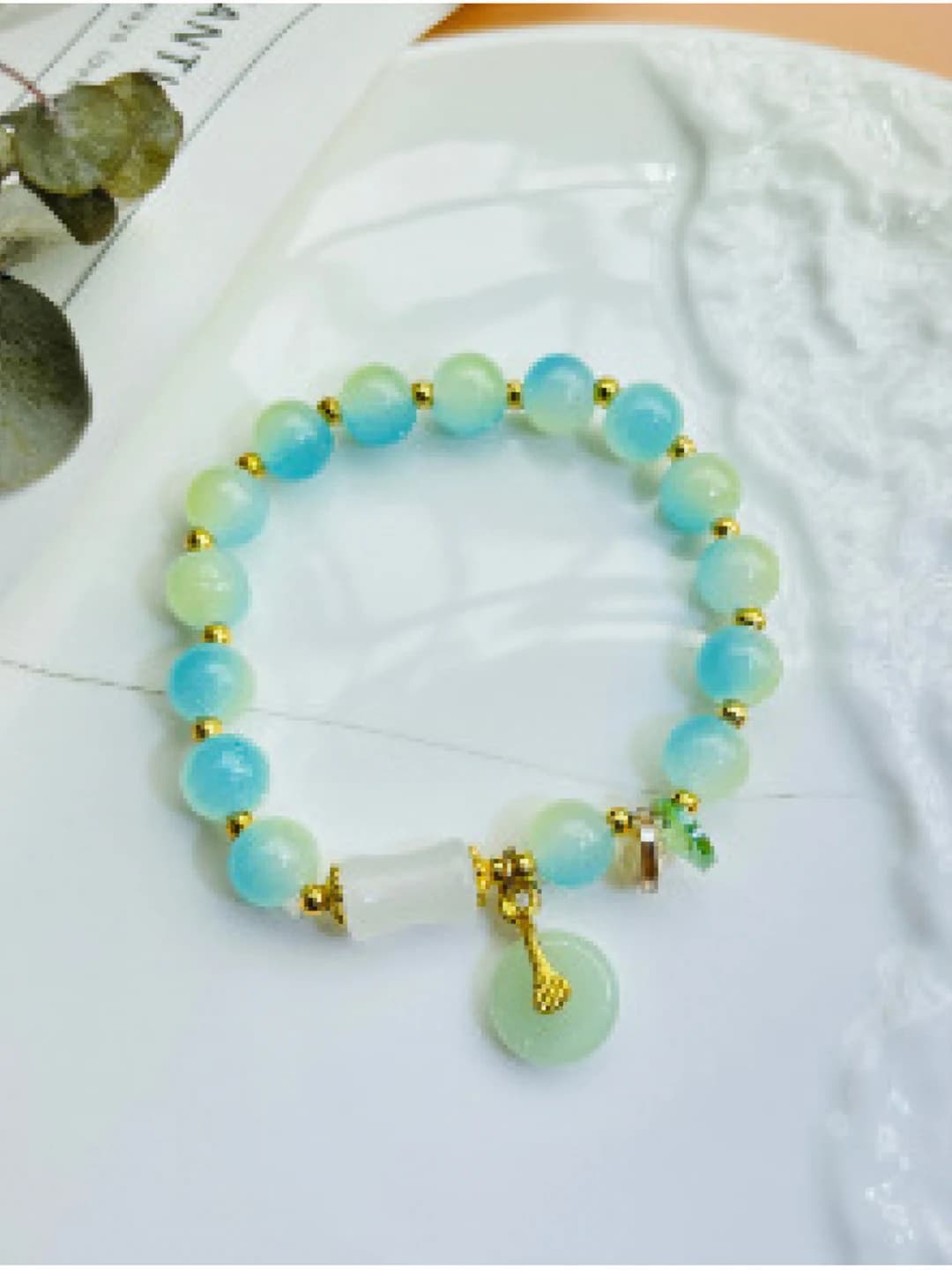 Blue-yellow-green bracelet