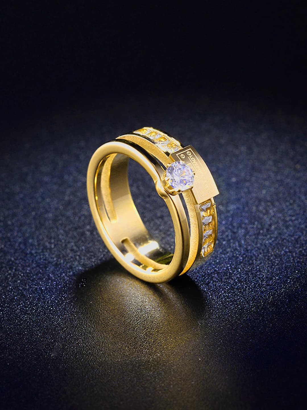 Double layer single diamond - Gold