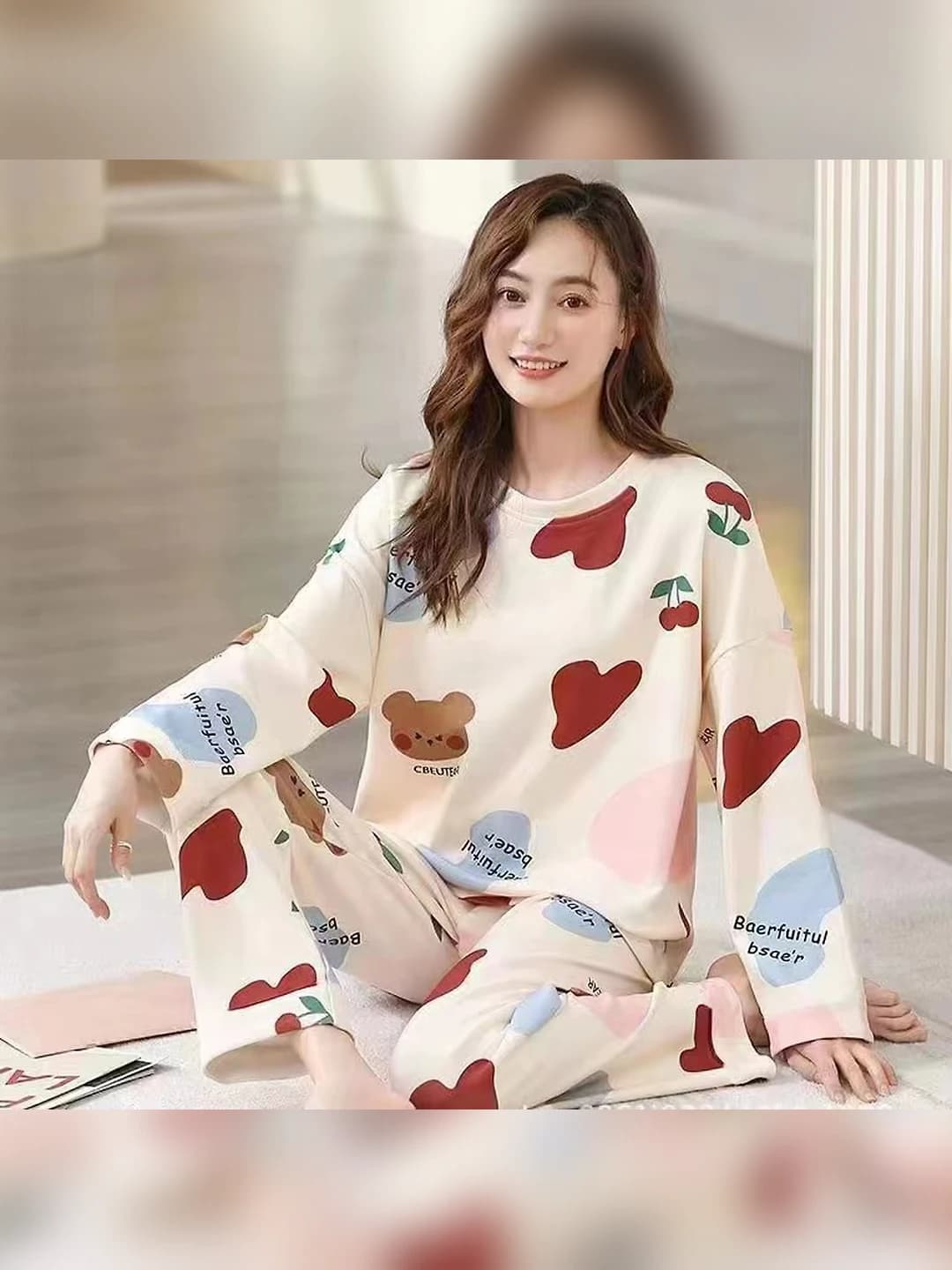 Double Long - Cherry Heart Bear