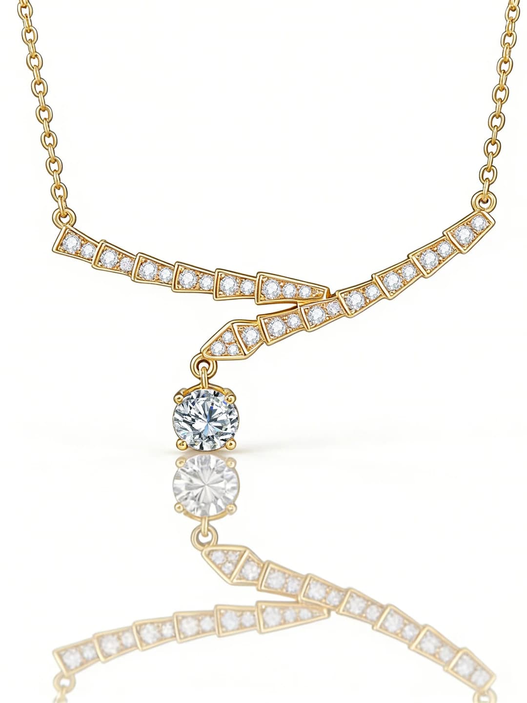 Women's gold-plated brass alloy multi-layer necklace in chic style