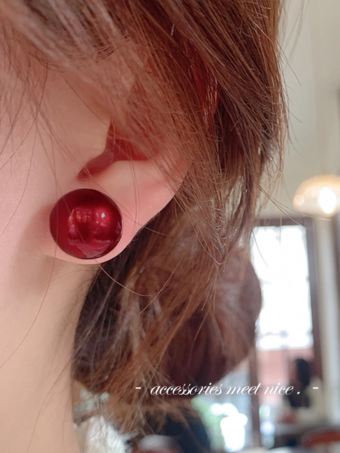 14 mm qizil marvarid sirg'a