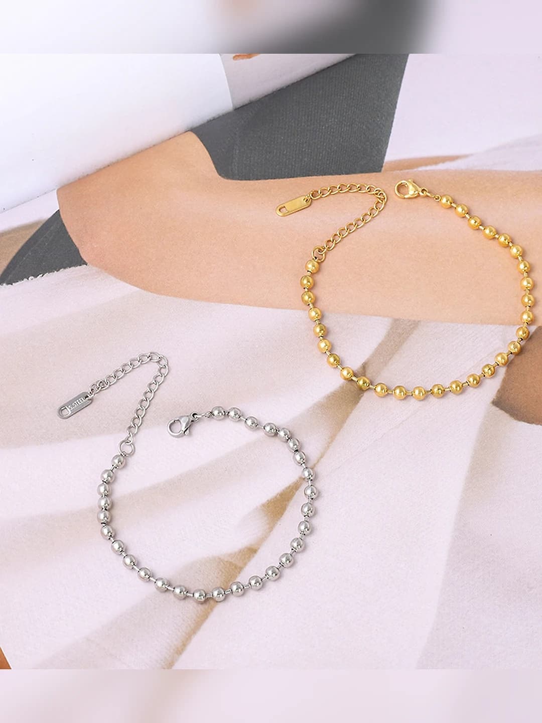 Women's titanium steel bracelet in Korean style with geometric design