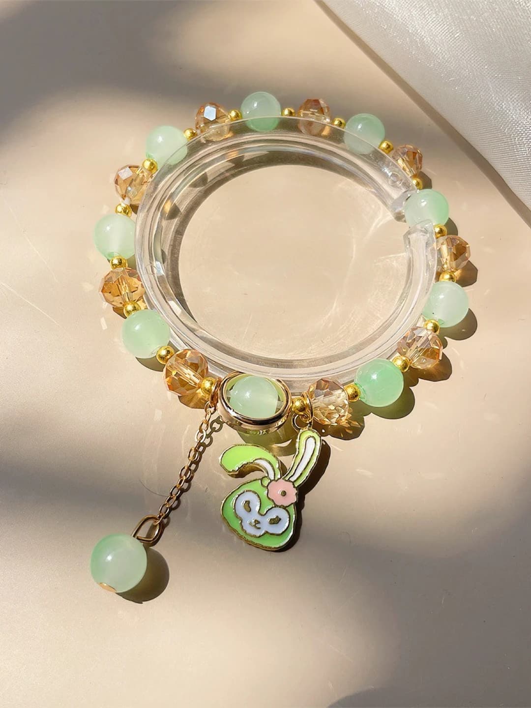 Green Stella clear bracelet #SZ262
