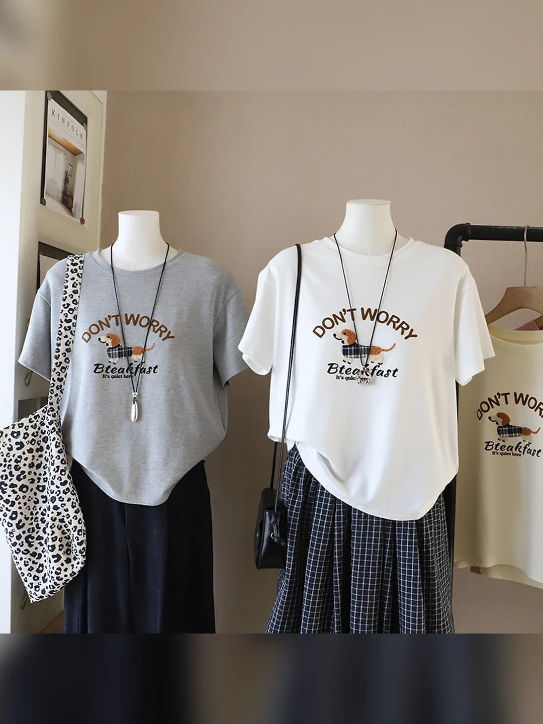 Women's 2026 early spring Korean style crew neck short sleeve pure cotton t-shirt with cartoon and letter pattern, casual