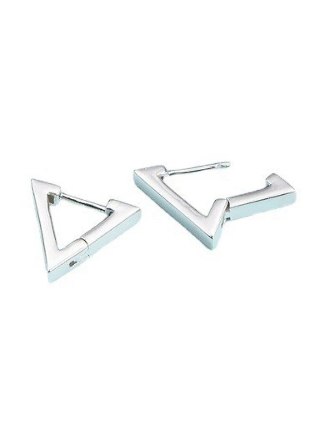 Triangle, white gold, pair