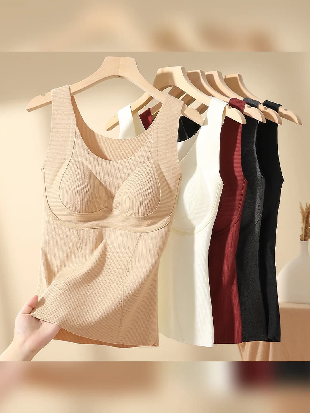 Women's warm thermal underwear top, wool and silk, 2026, seamless, tummy control, autumn-winter