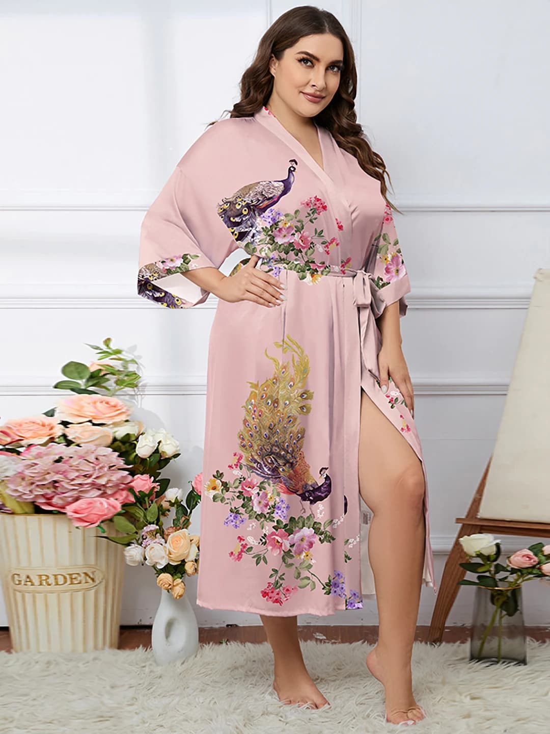 Teal floral pink