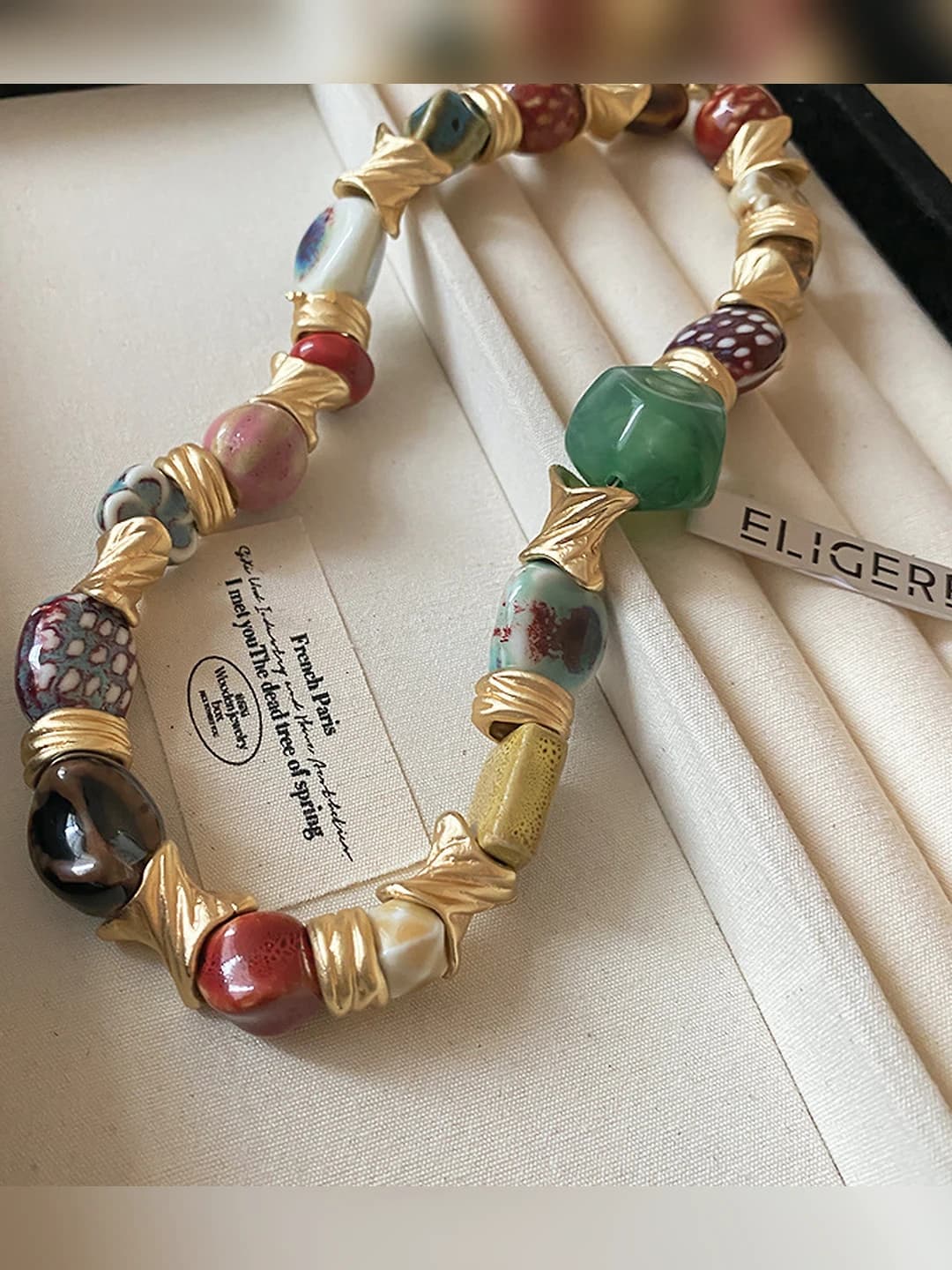 36# Gold beaded necklace