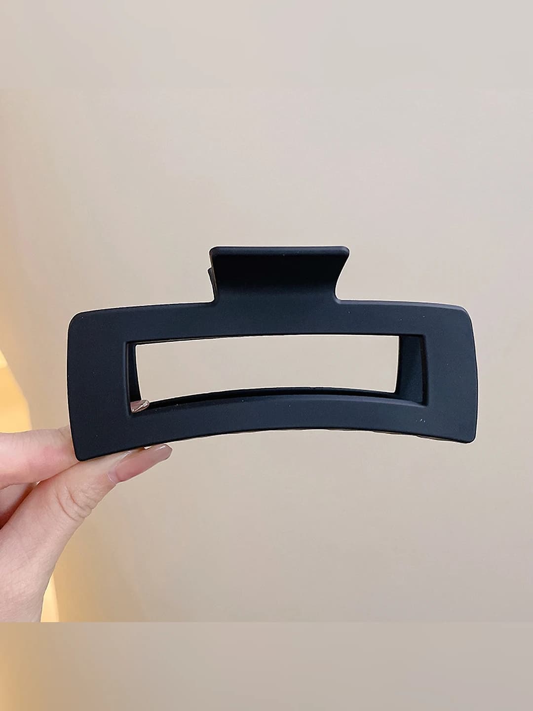 Extra large black square clip ~13 cm