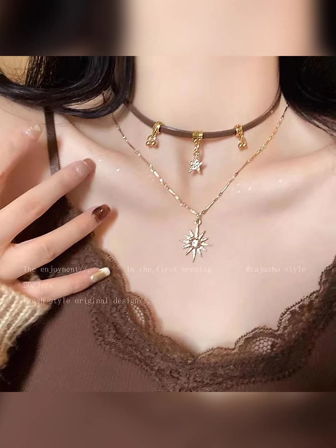 Sun and stars necklace