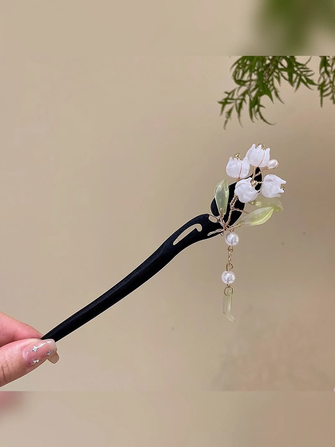 Coffee flower hairpin