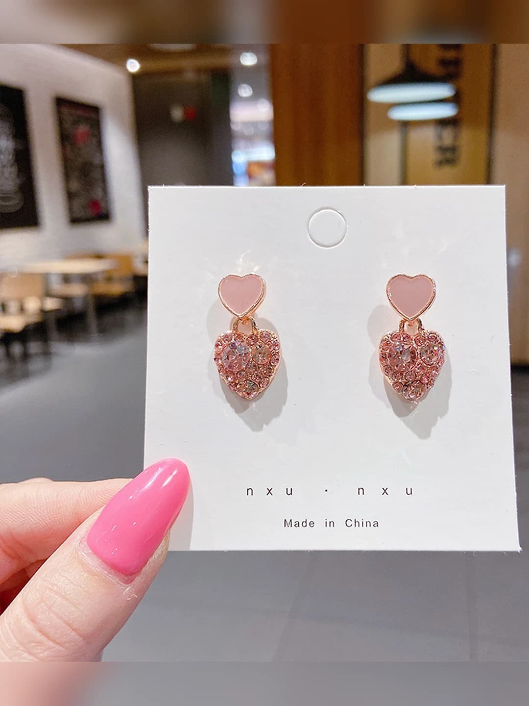 68# Pink heart, full rhinestone