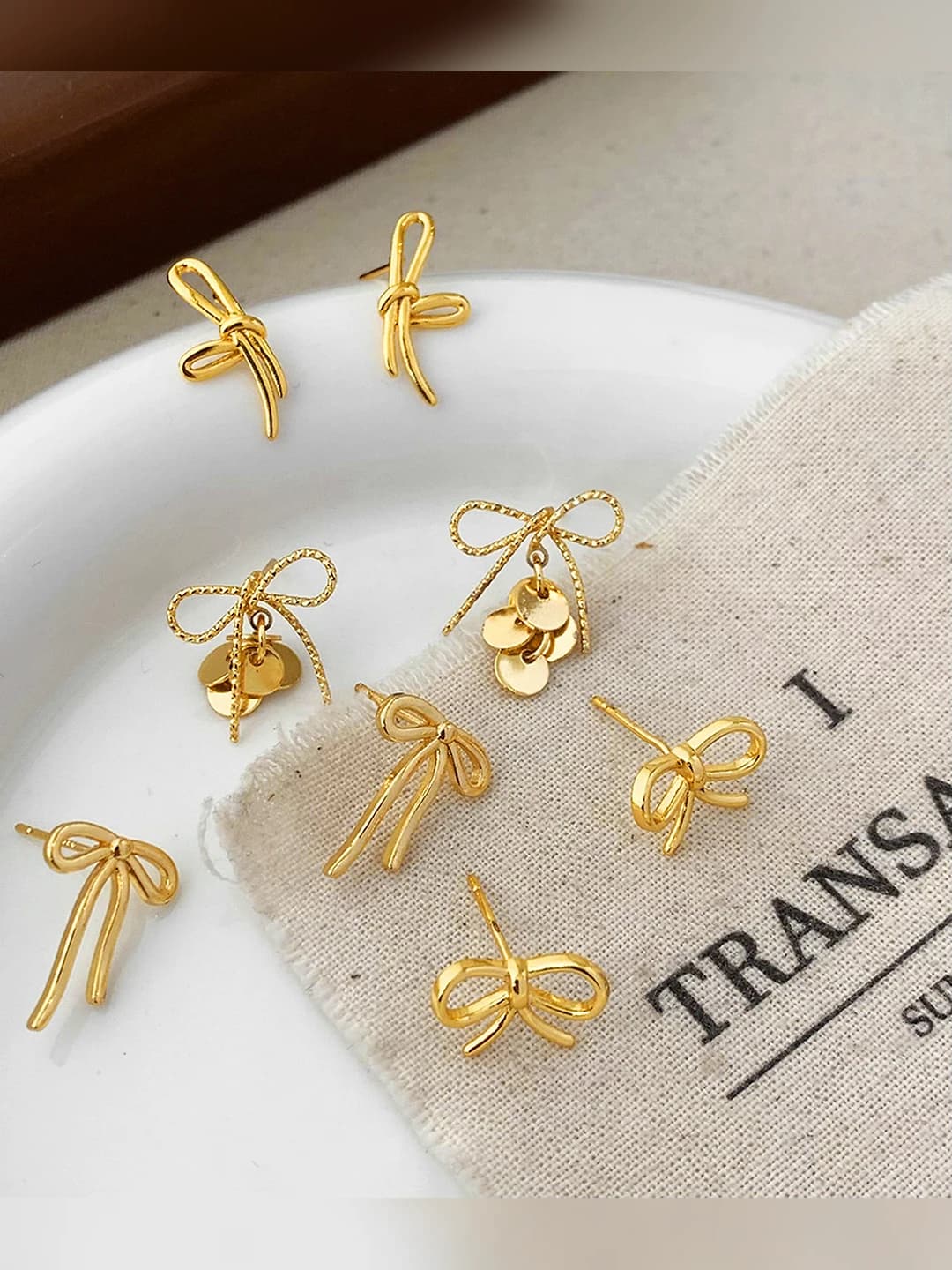 Women's gold-tone 18k plated butterfly stud earrings