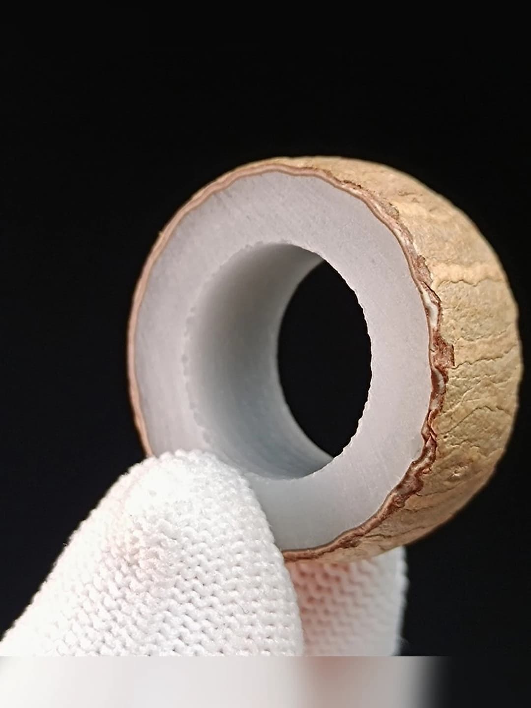 Белое кольцо 24-26mm (в подарок: грубый+мелкий песок+полировка)