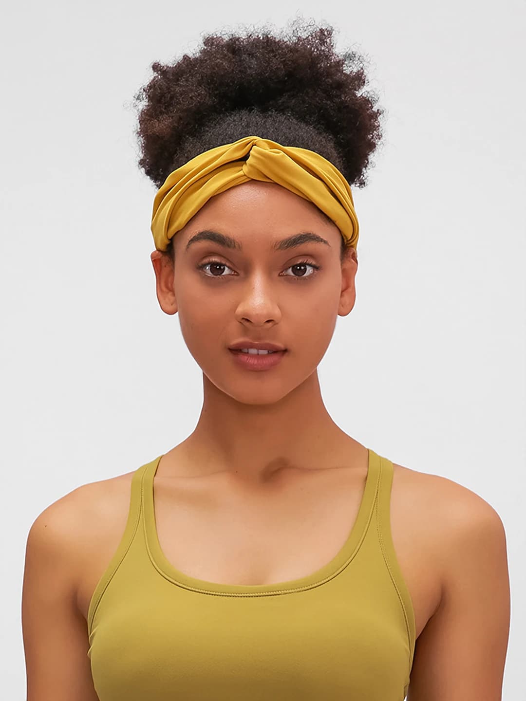 Women's sports solid colour high elastic skin-friendly headband for yoga and workouts