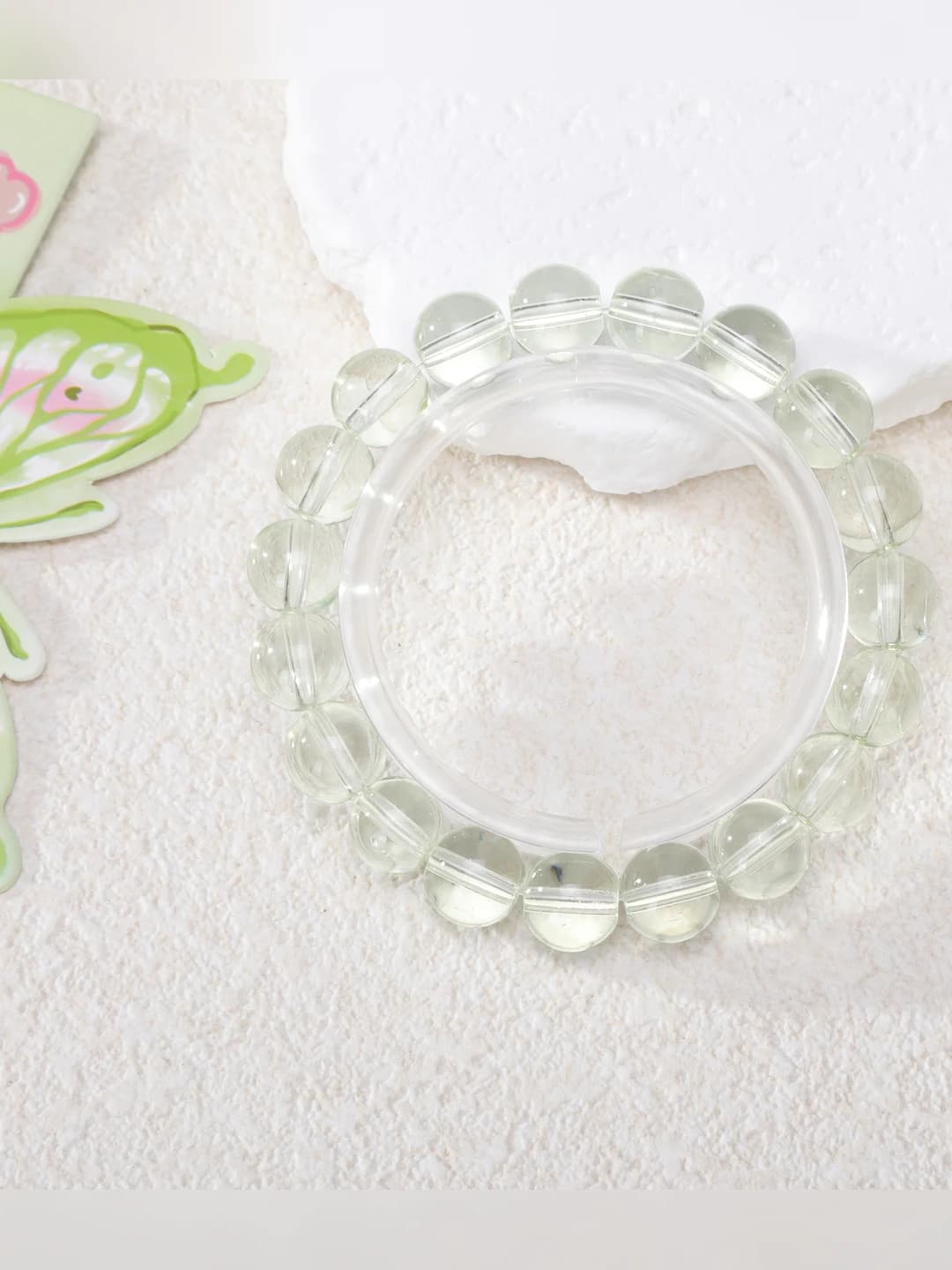 Ice-clear plain band, green, 1mm