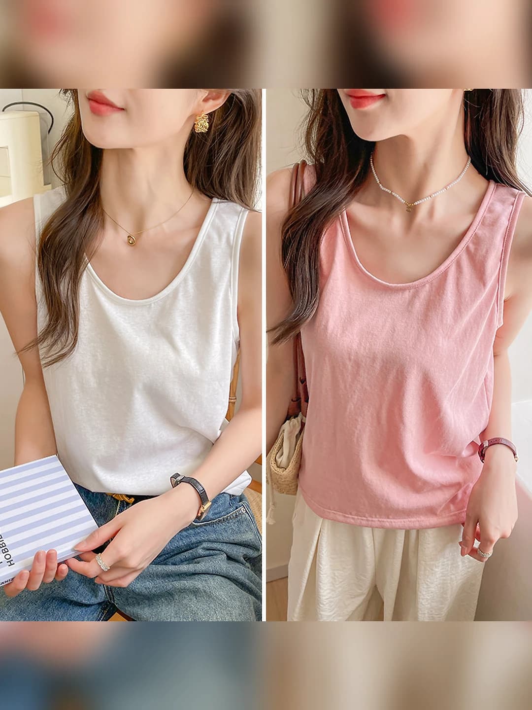 Shrimp pink + White (2 pcs)