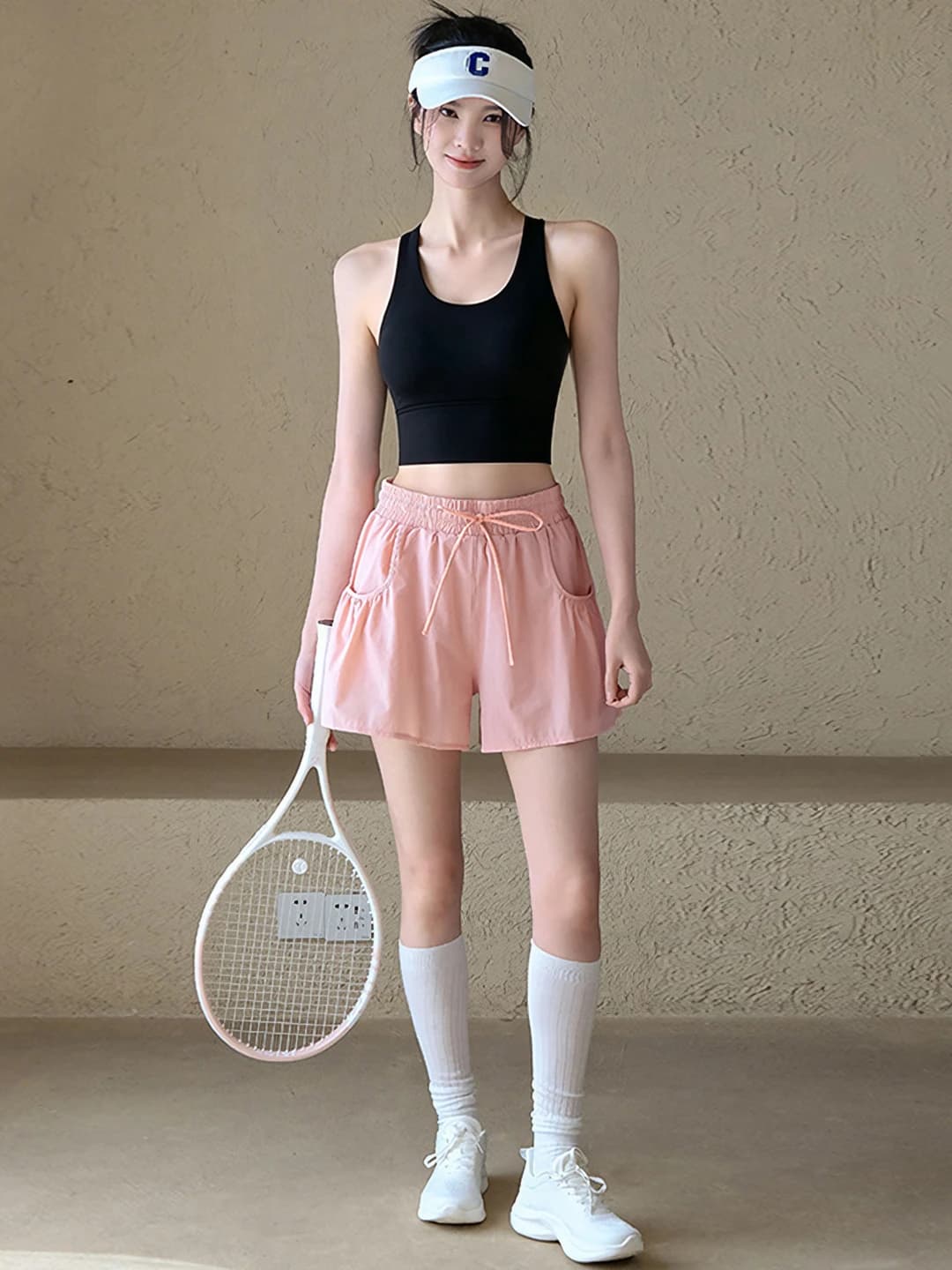 Black (back) + Pink (shorts)