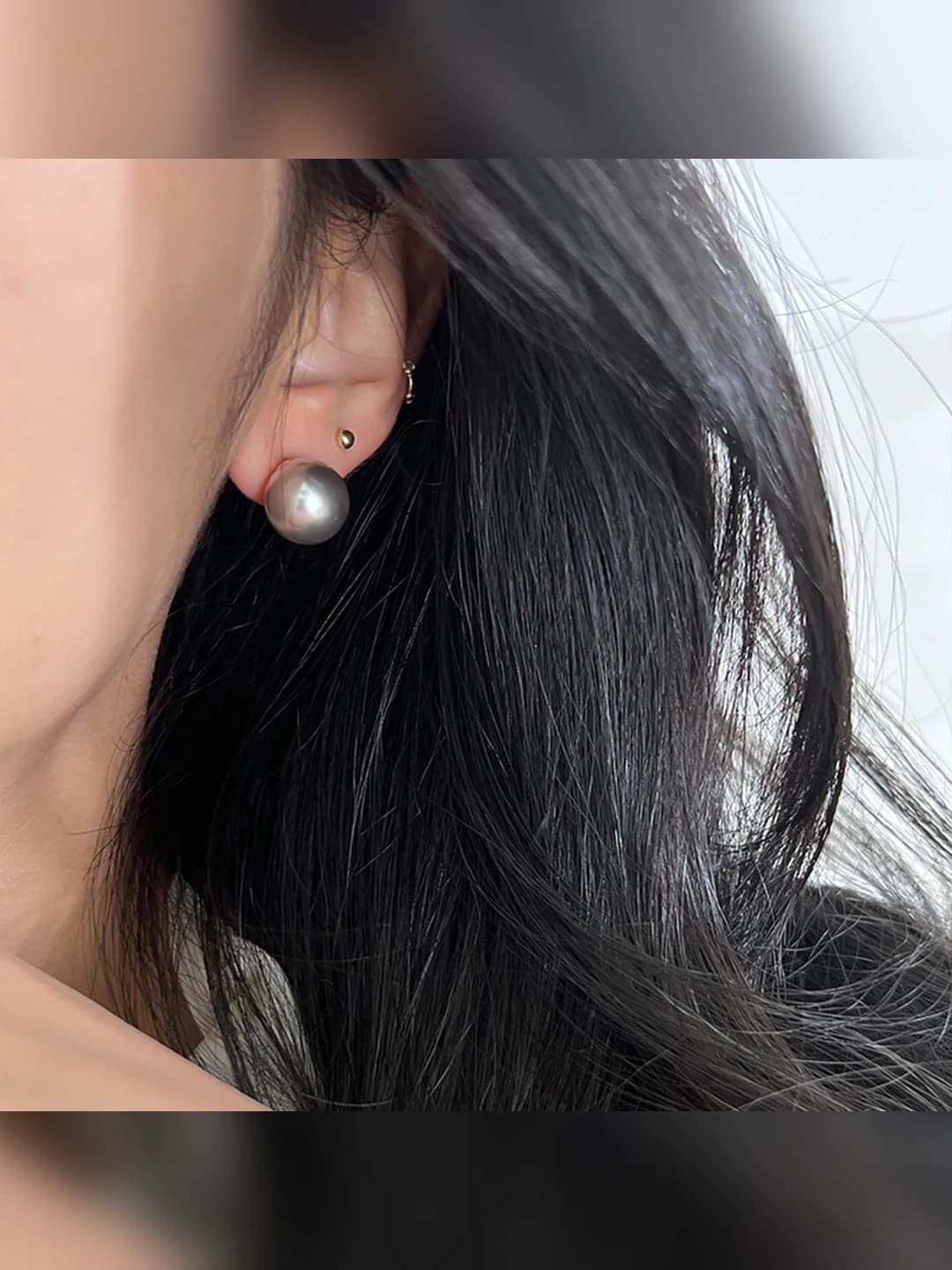 12mm silver-grey pearl pair