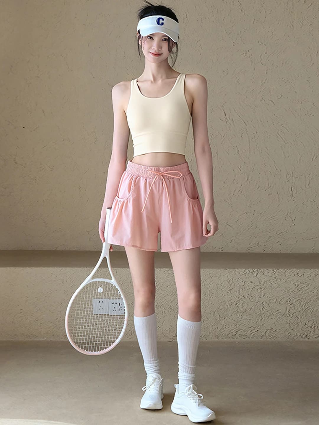 Apricot (back) + Pink (shorts)