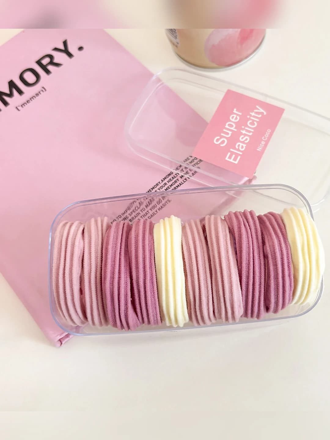 Bean pink striped 10 pcs