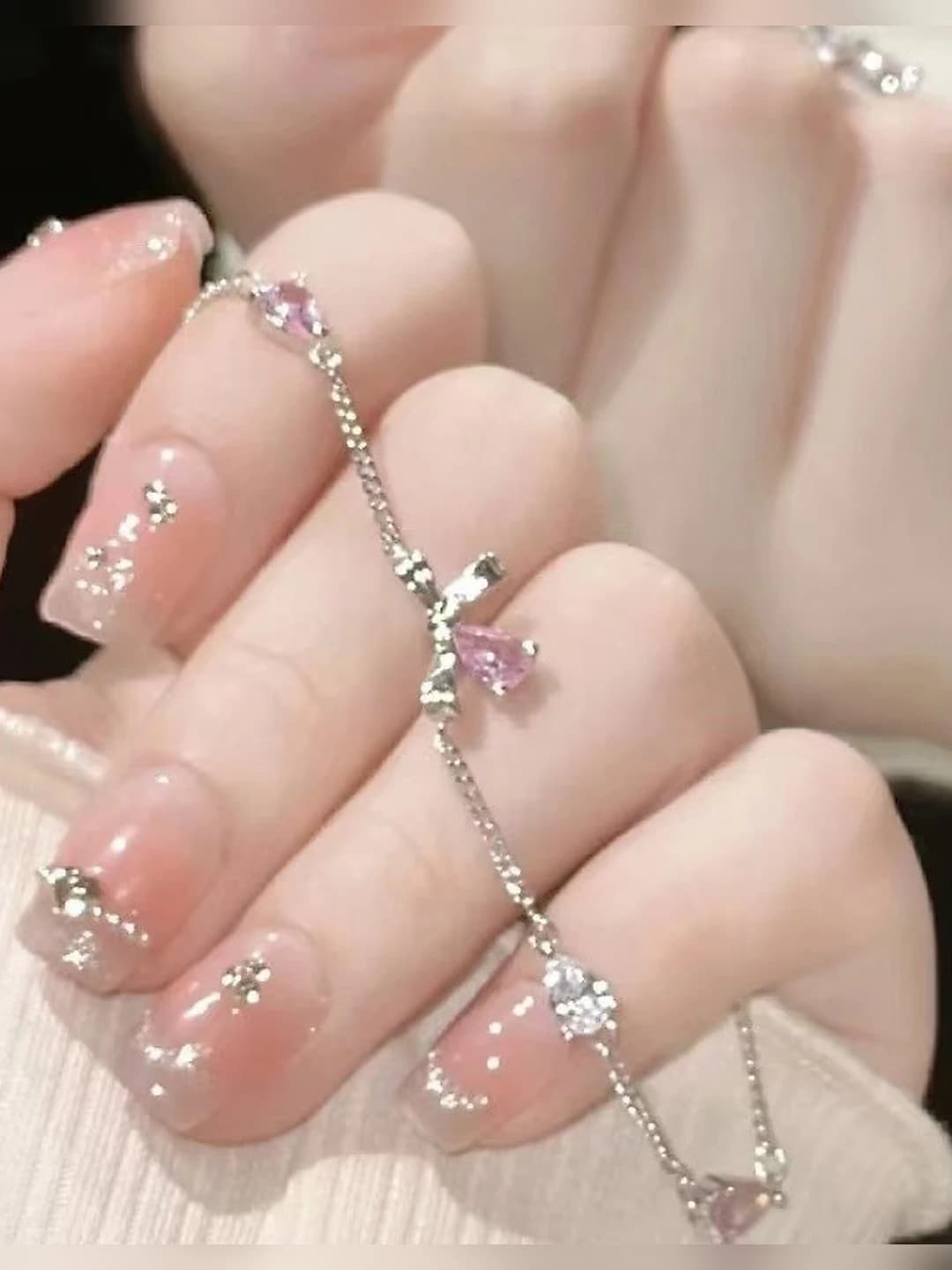 Pink bow bracelet