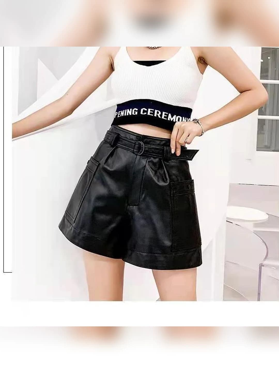 Black, single pocket shorts