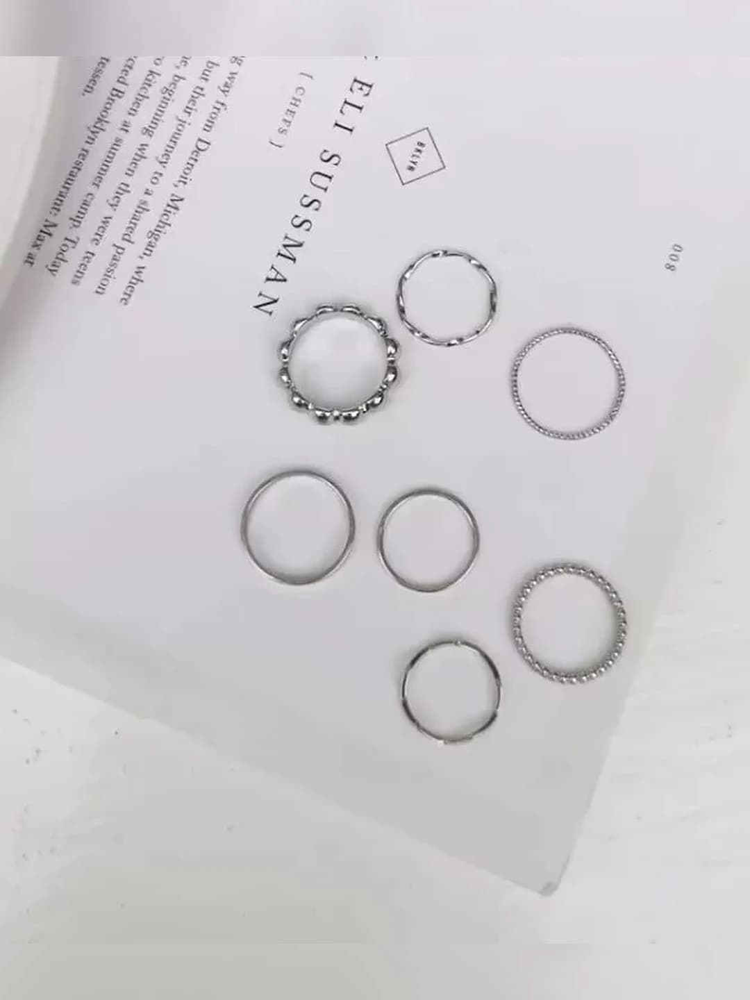 8-piece ring set silver