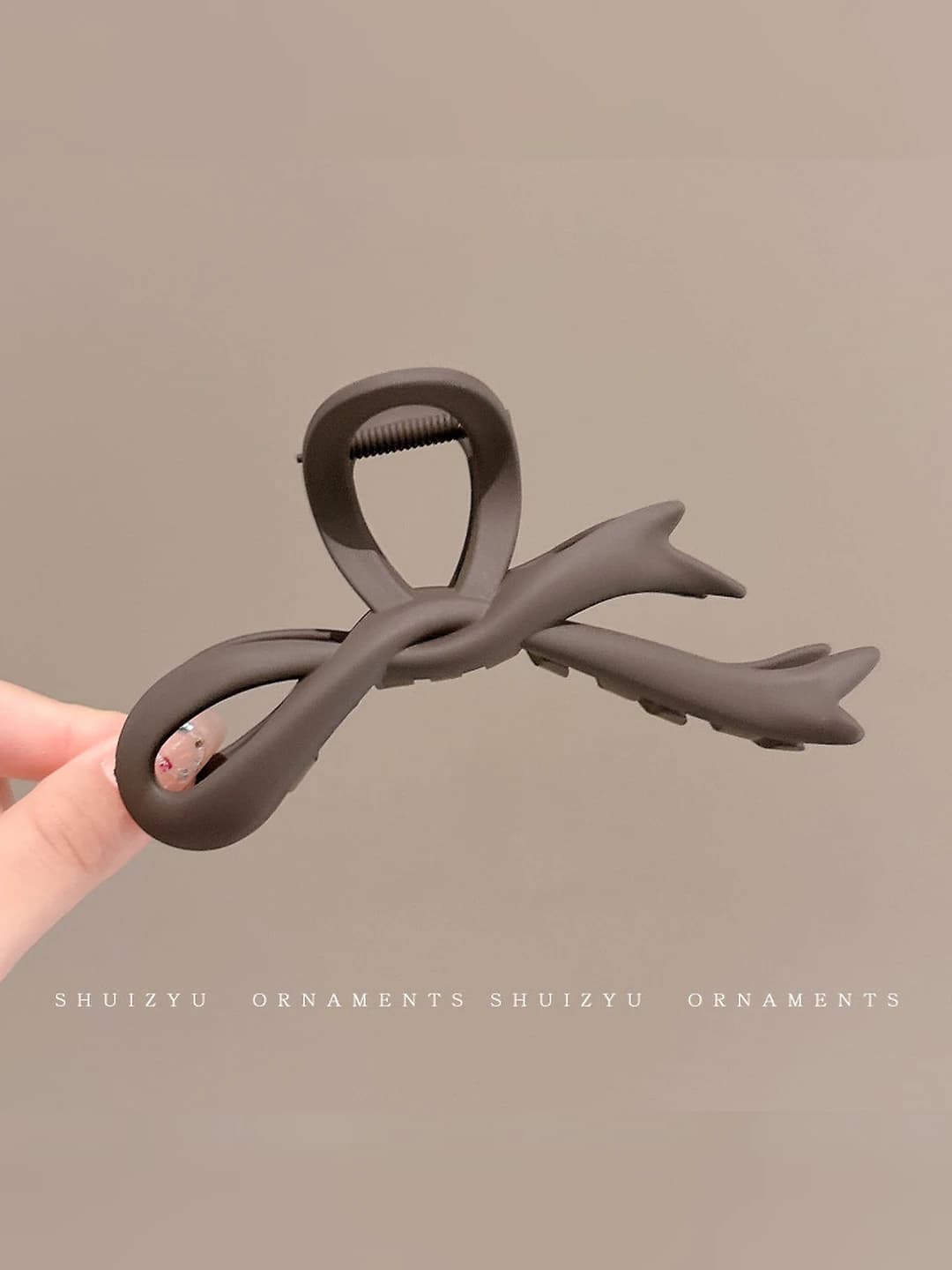6# Тёмно-кофейный бантик зажим 11cm
