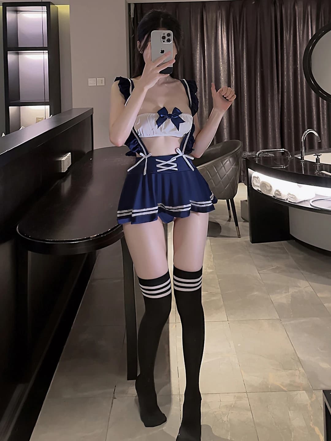 School outfit + matching stockings