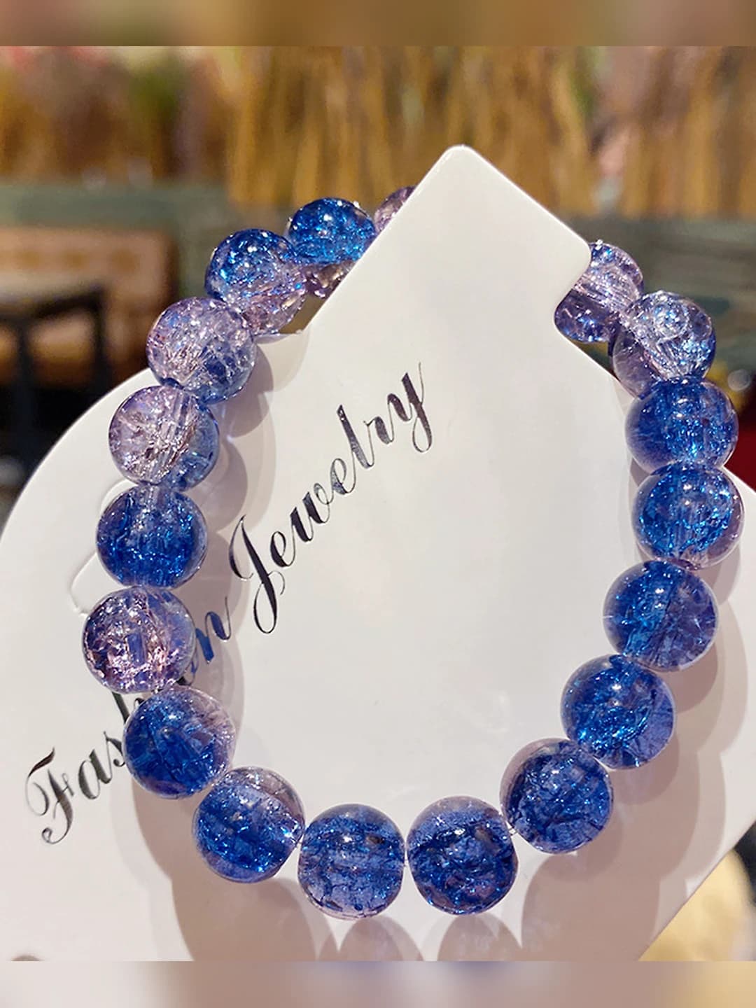 Starry blue two-tone glass bracelet
