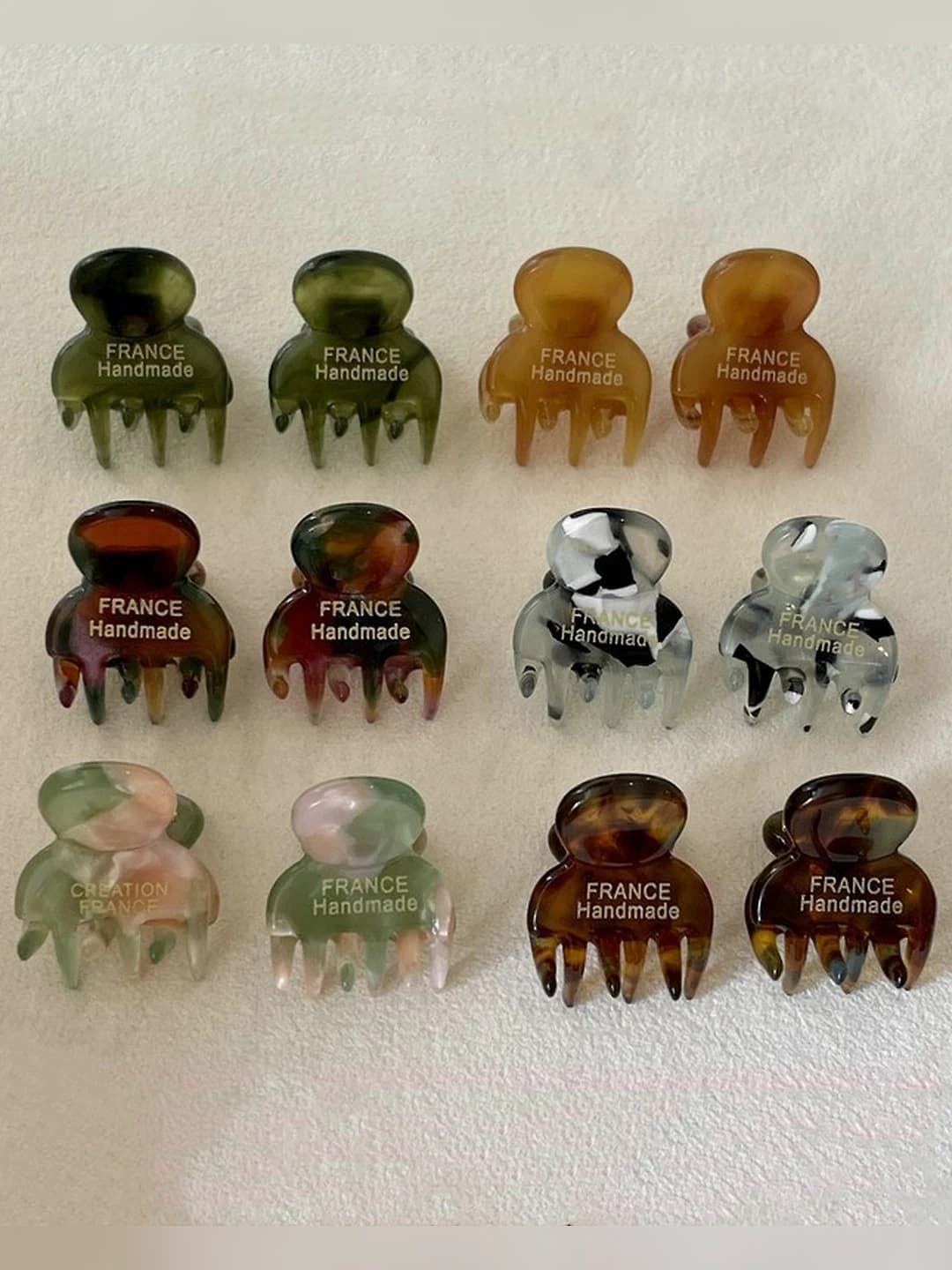 Ayollar uchun mini o'zgaruvchan rangli soch qisqichlari, plastmassa, qo'lda ishlangan, yangi va shirin uslub