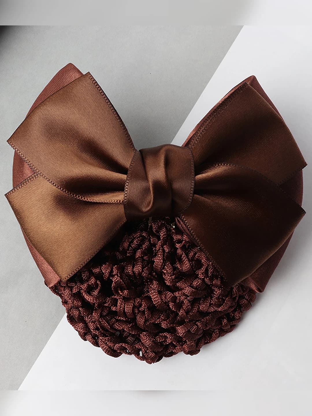 2-section, bow, brown, brown mesh